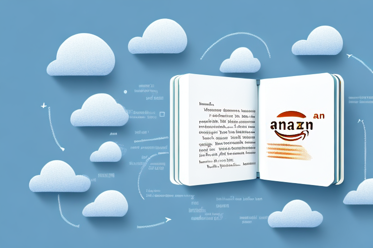 A book being uploaded into a cloud