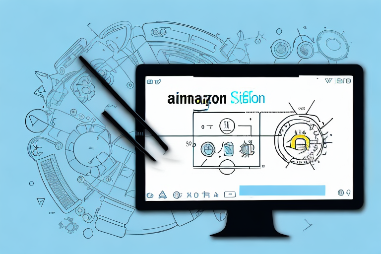 An amazon product page on a computer screen with a magnifying glass highlighting the asin number section