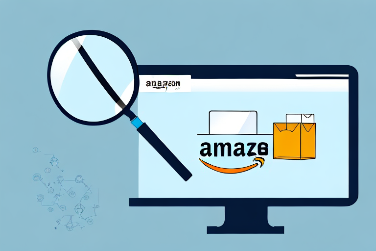 A computer screen showing an amazon product page with a magnifying glass hovering over the asin section