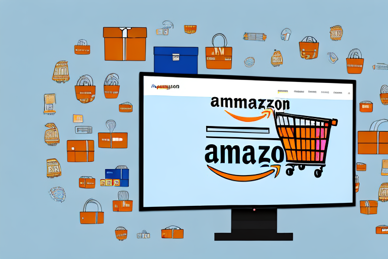 A computer displaying an interface representing amazon seller central