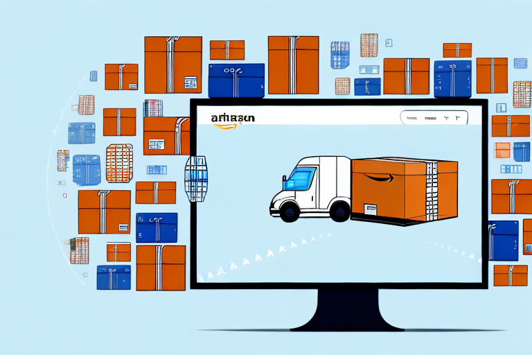 A computer screen with a dashboard showing various shipping and delivery icons