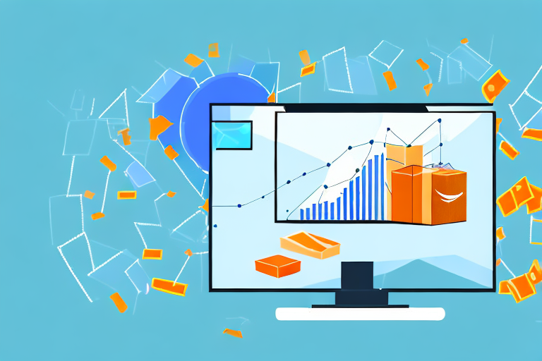 A computer screen displaying a vibrant bar chart indicating growth