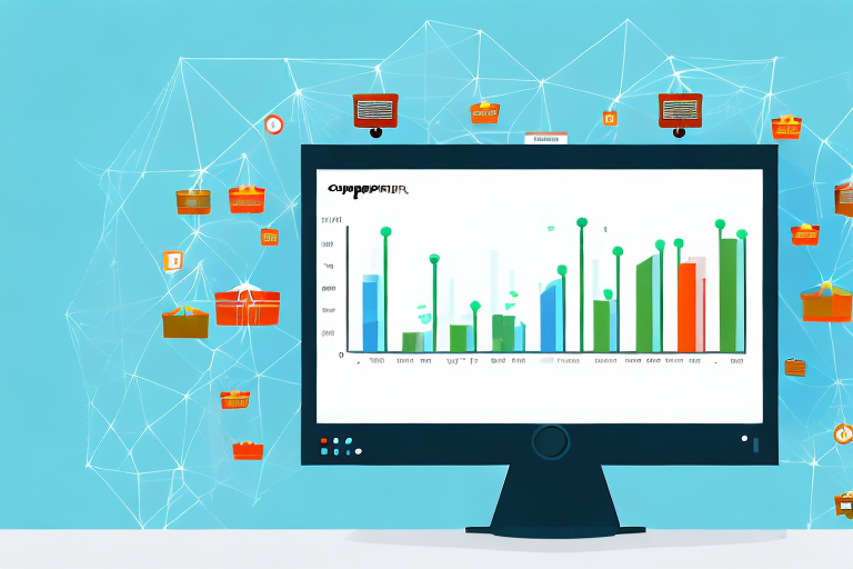 A computer monitor displaying various graphs and charts