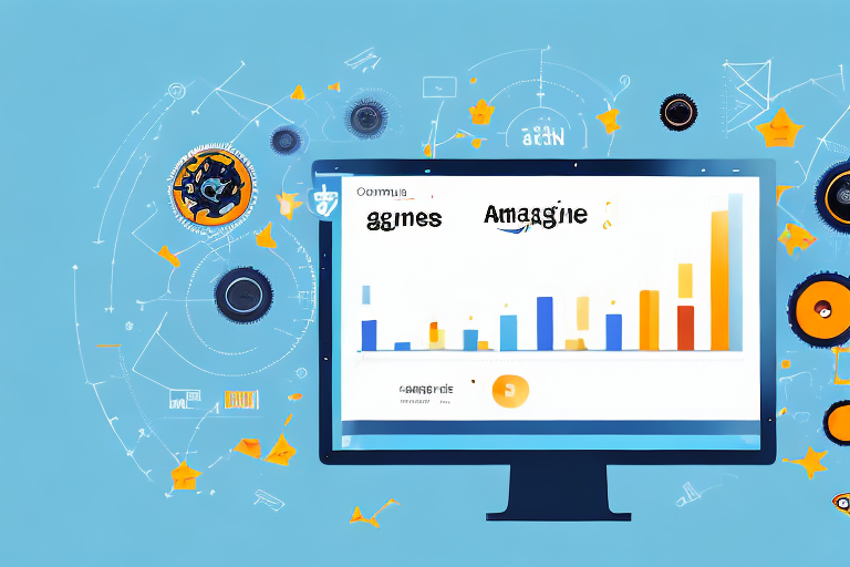 A computer screen displaying charts of increasing sales