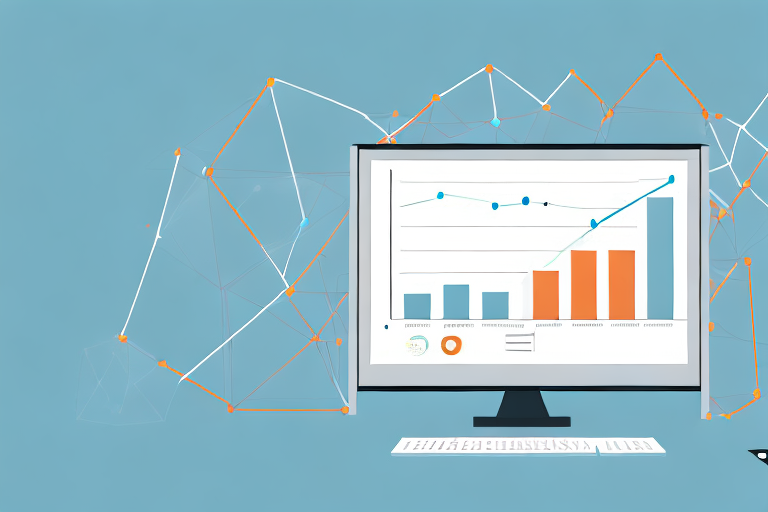 A computer displaying charts and graphs that symbolize increased sales