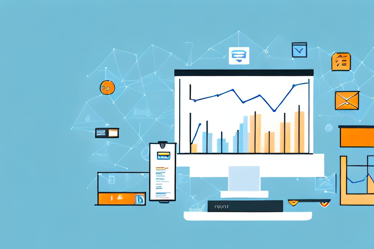 A computer displaying various graphs and charts