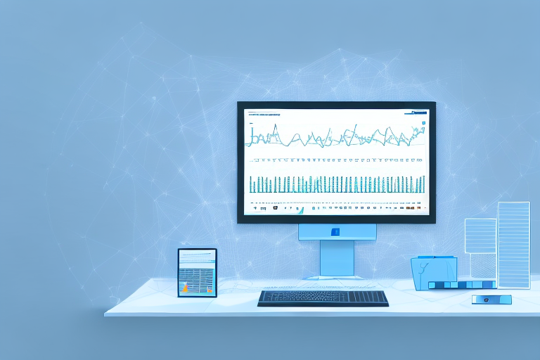 A computer displaying an accounting software interface on its screen