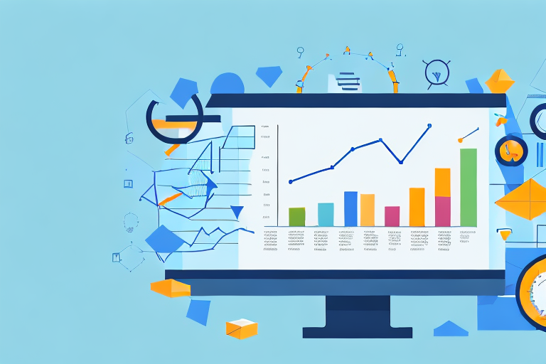 A computer screen displaying graphs and charts related to sales and profits