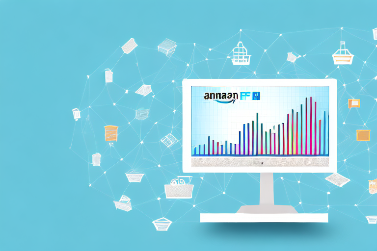 A computer displaying various charts and graphs symbolizing e-commerce growth