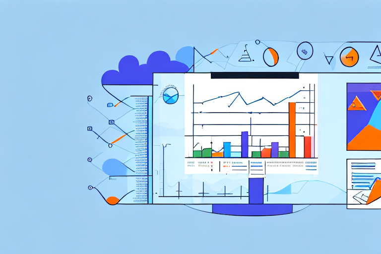 A computer displaying charts and graphs related to financial management