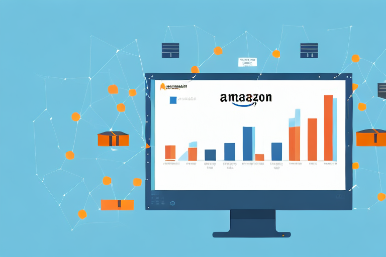 A computer screen displaying a graph and charts symbolizing sales predictions