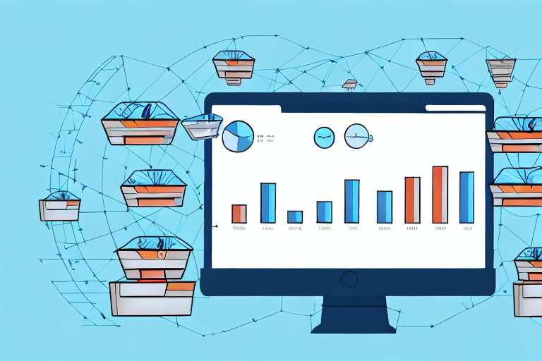 A computer screen displaying charts and graphs related to e-commerce