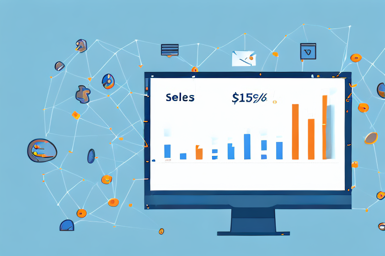 A computer screen displaying a graph showing increasing sales