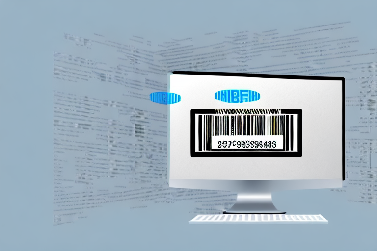 A computer screen displaying a barcode scanning software interface with various fba (fulfillment by amazon) product icons and barcodes