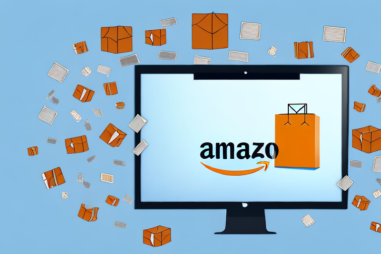 A computer screen showing an ebay order being digitally transferred to an amazon fba (fulfillment by amazon) box