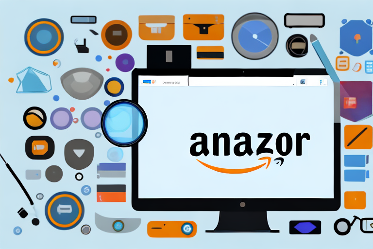 A computer screen displaying a variety of different amazon products