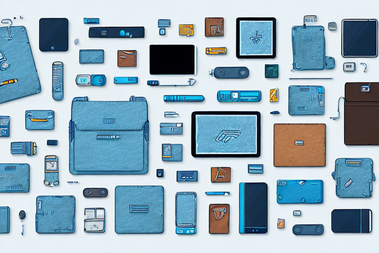 A variety of digital tools such as a laptop