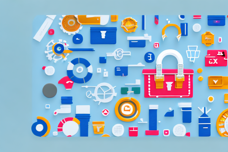 A toolbox filled with various digital tools and icons representing seo