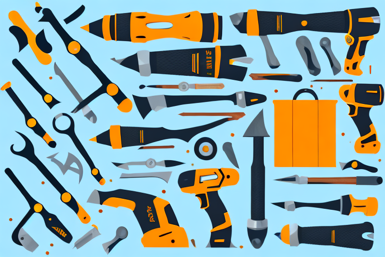 A variety of tools such as a hammer