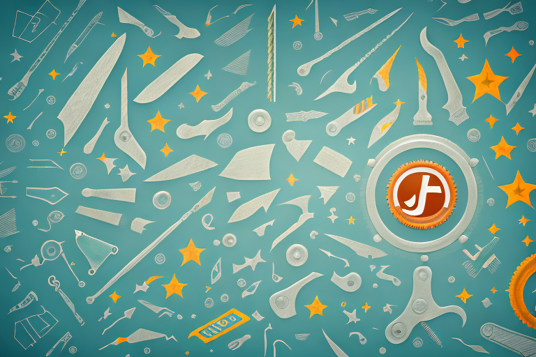 Various jb tools scattered across an amazon-themed background