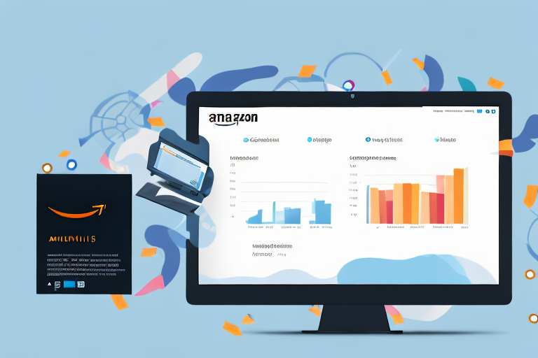 A computer screen displaying an amazon fba dashboard with a highlighted shipping label