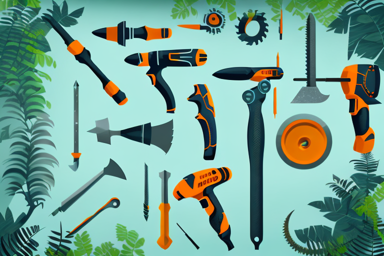 Various types of tools like a hammer