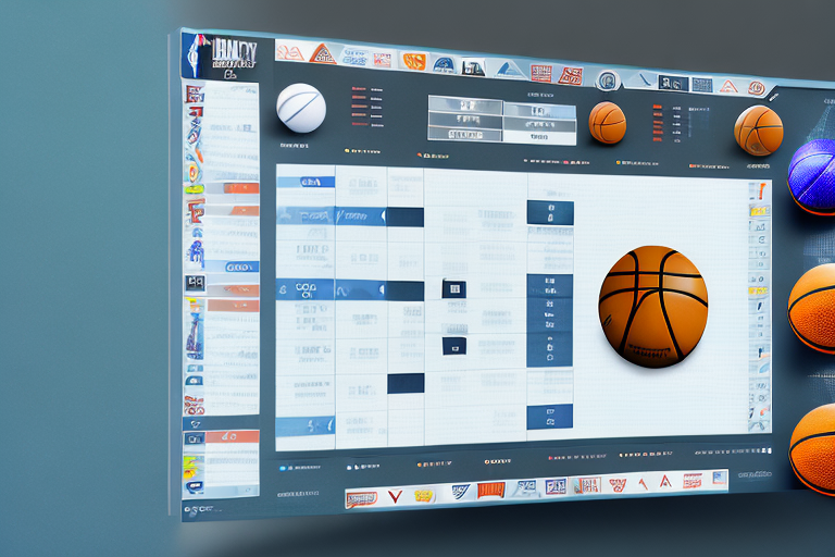 A fantasy basketball draft board with various game tools and strategy elements