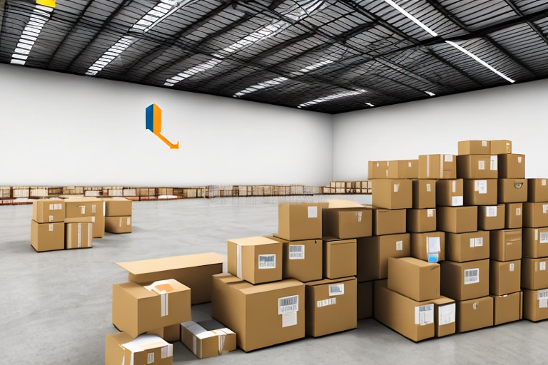 A warehouse with boxes being prepared for shipment