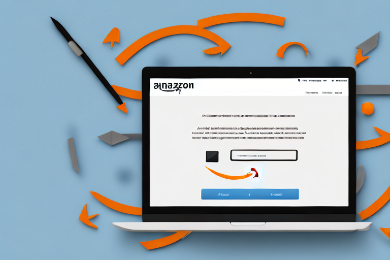 A computer screen showing the amazon website with an arrow pointing towards a button indicating the setup process for an fba (fulfillment by amazon) account