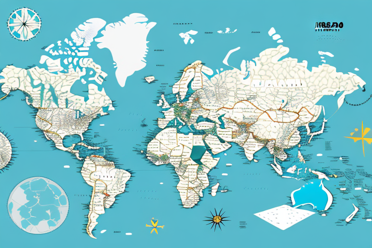 A magnifying glass hovering over a map of australia