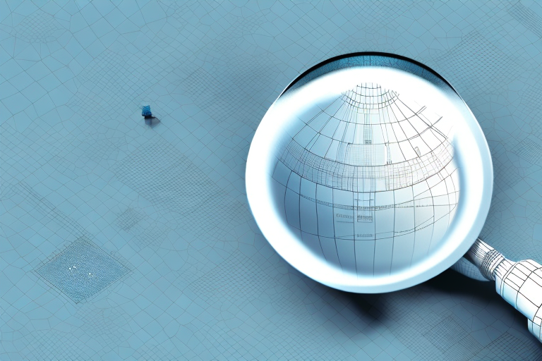 A magnifying glass hovering over a 3d model of india