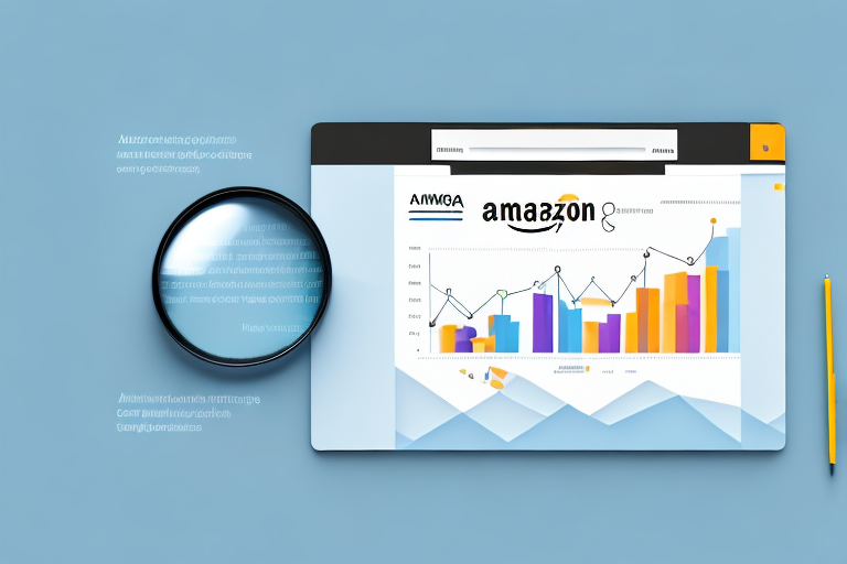 A magnifying glass hovering over an amazon webpage