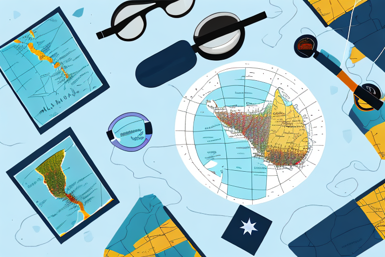 A magnifying glass hovering over a map of australia