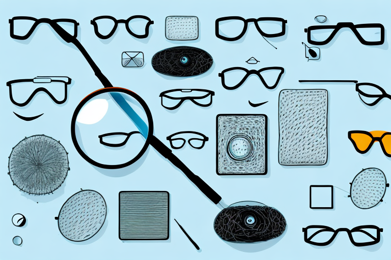 Various magnifying glasses hovering over an abstract representation of amazon products