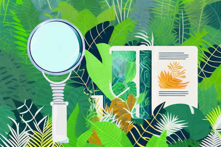 A dense jungle with a magnifying glass hovering over it