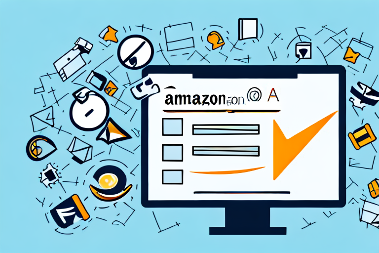 A computer screen displaying an amazon product listing with a series of checkmarks and crosses