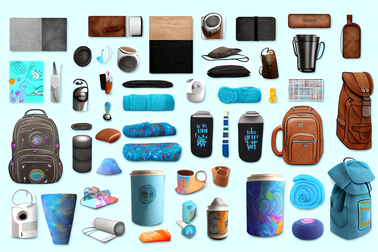 A variety of ten different products such as a coffee mug