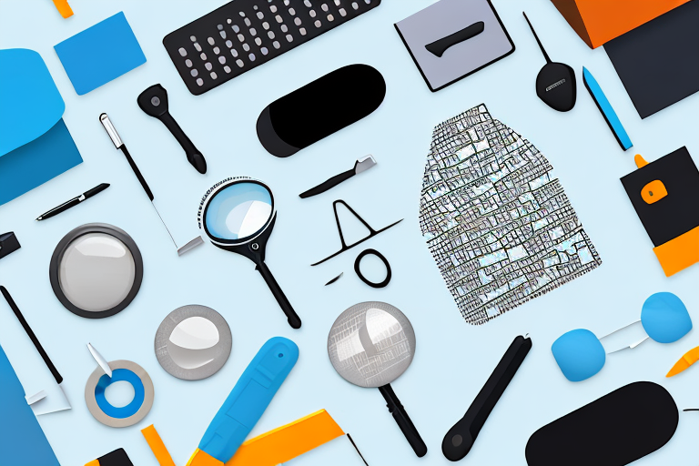 Various tools such as a magnifying glass