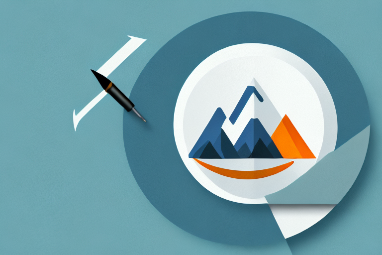 A symbolic representation of colorado mountains with amazon's signature arrow incorporated subtly