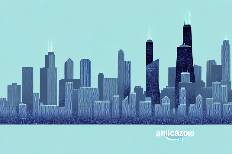 Chicago's skyline with digital signals emanating from it