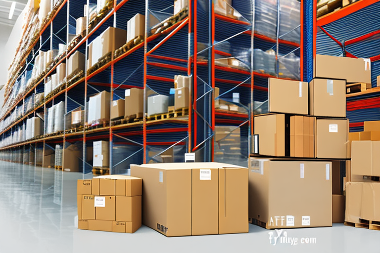 A neatly organized warehouse with various types of products ready for shipping