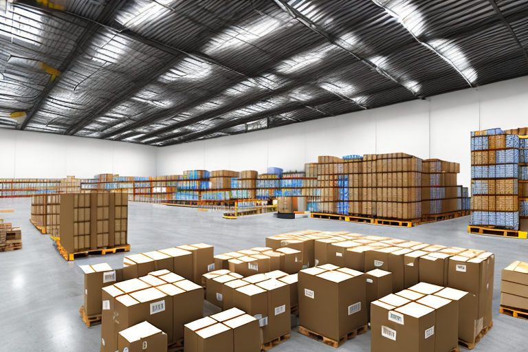 A warehouse filled with various types of goods ready for packaging