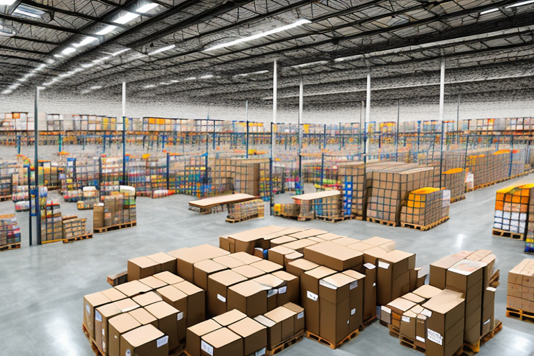 A warehouse filled with various types of products