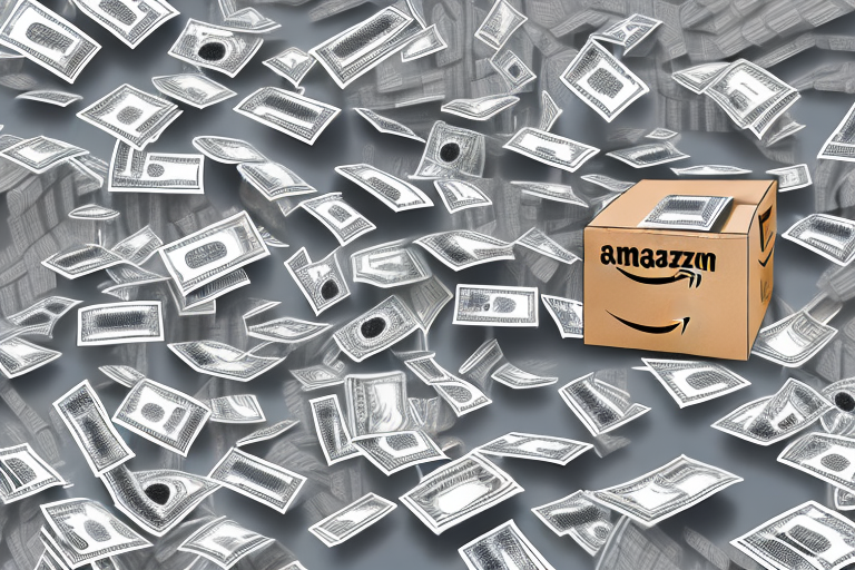 An amazon box filled with cash