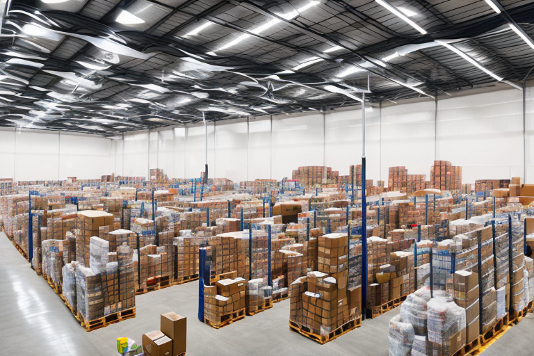 A warehouse filled with various types of products ready for shipment