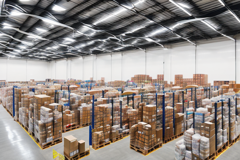 A warehouse filled with various types of products ready for shipment