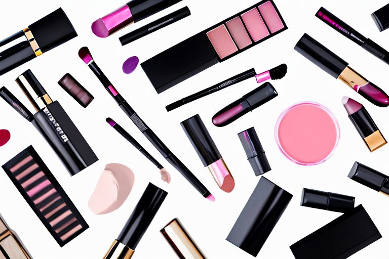 A variety of makeup products