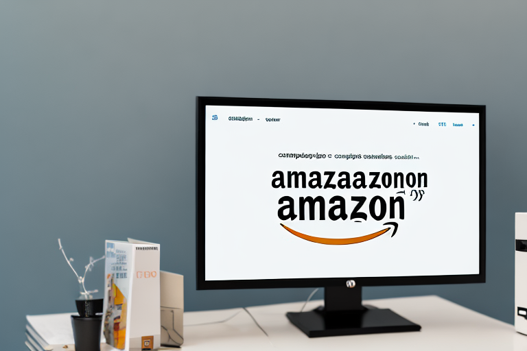 A computer with the amazon website on the screen