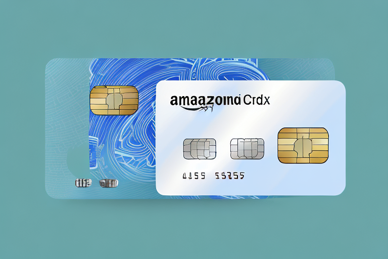 A credit card being inserted into a slot of a stylized amazon box