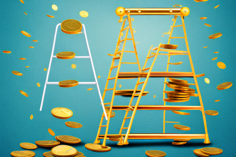 A ladder with each step representing different stages of selling on amazon fba